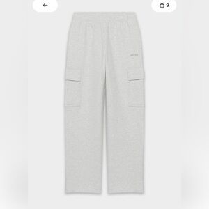 Aritzia TNA Cozy Sweatfleece Mega Cargo Pant - Size XS Heather Cloud White